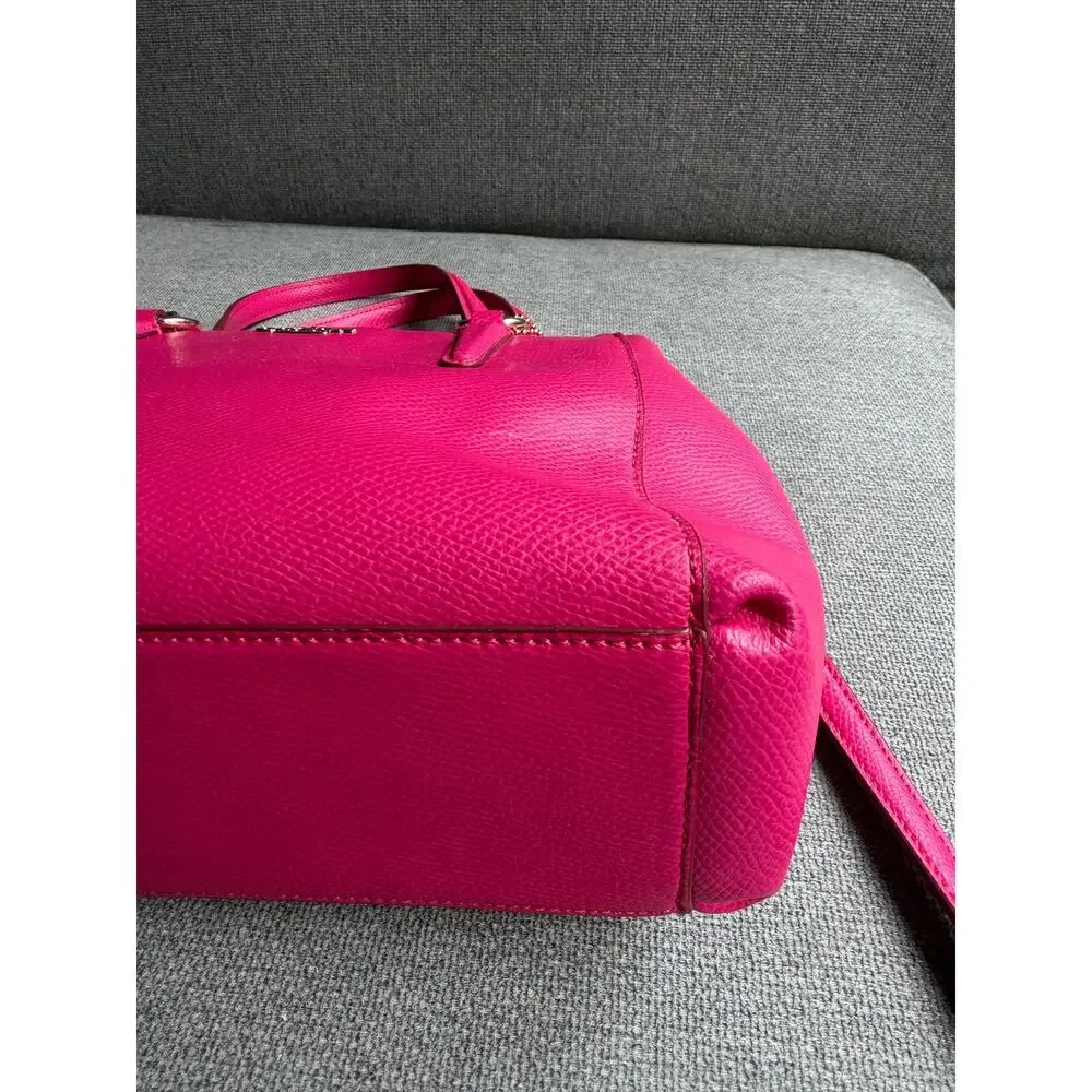 Coach Mini Christie Carryall Leather Shoulder HandBag Hot Pink